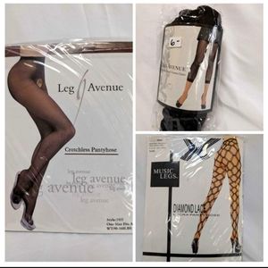 Three Pairs of Brand New Fish Net Stockings - Size Medium / Large